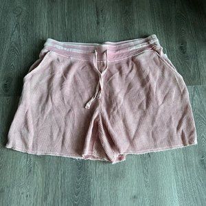 Splendid Thermal Mineral Wash Rose Pink Drawstring Waist Shorts X-Small XS